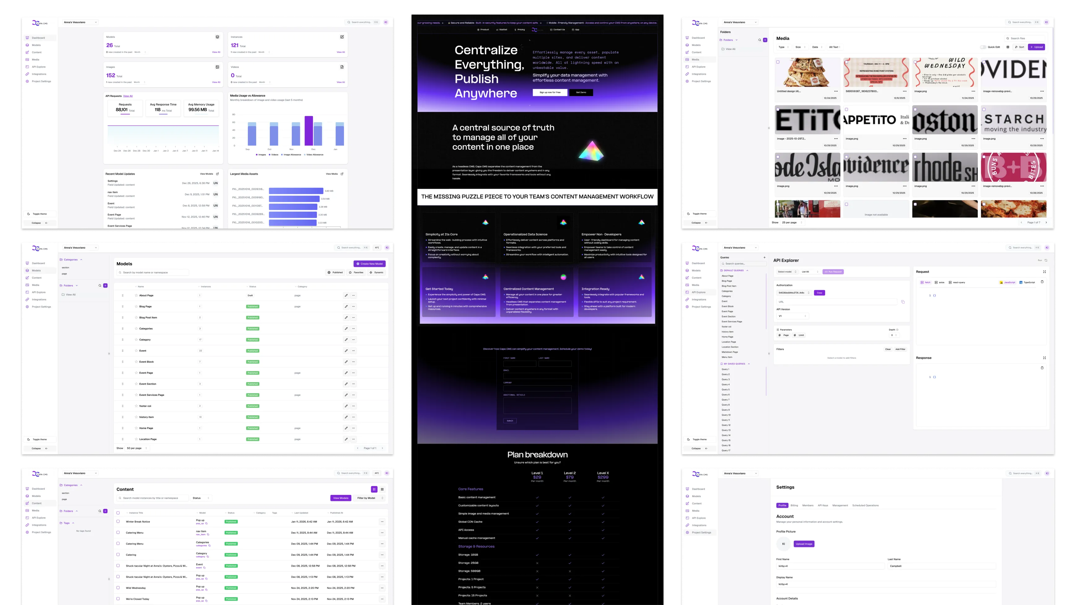 CAPA CMS design process screenshot